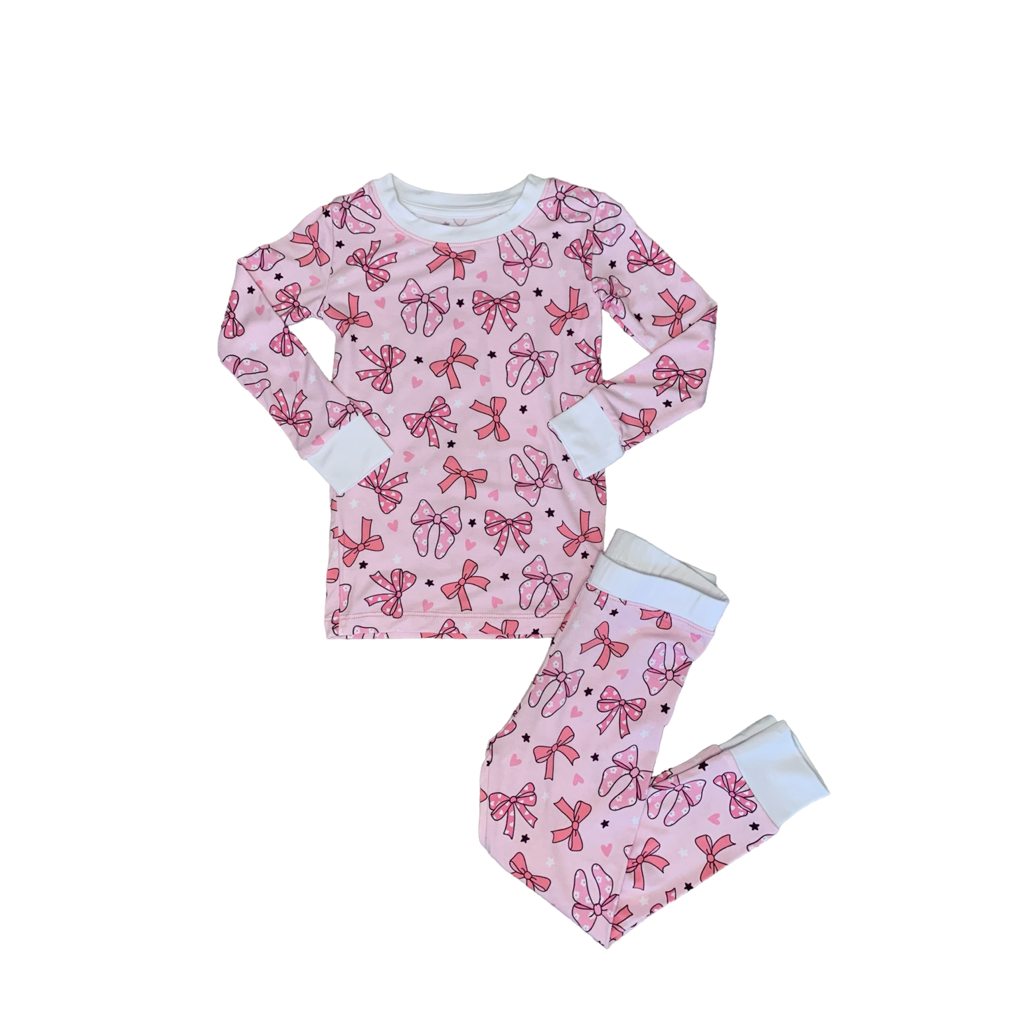 Two Piece Pink Bow Set