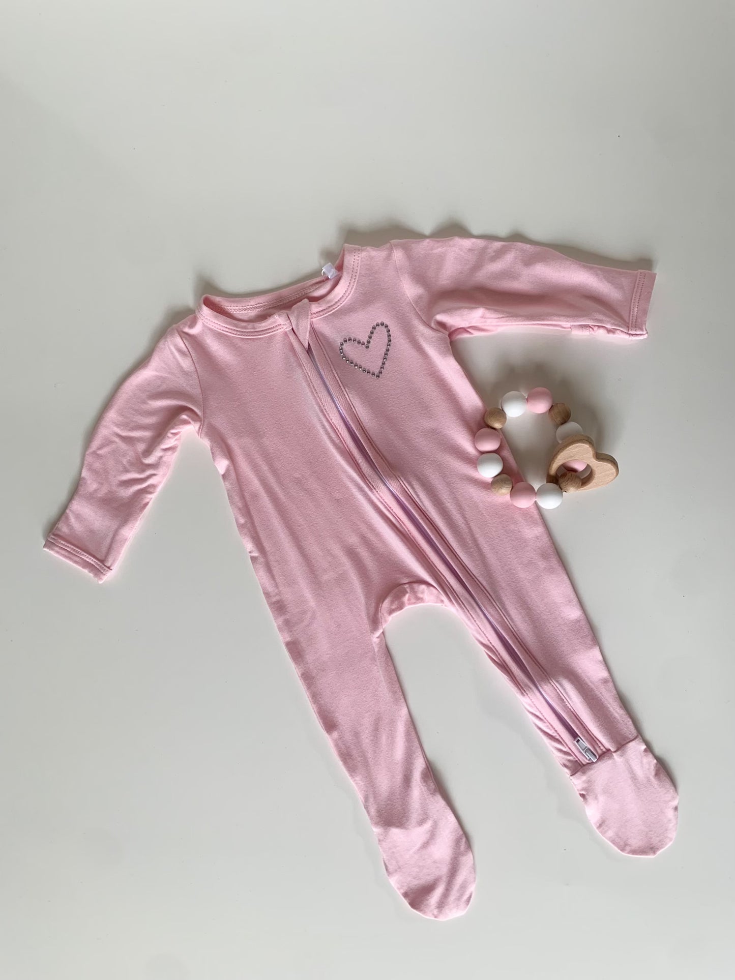 Small Heart Silicone Teething Rattle