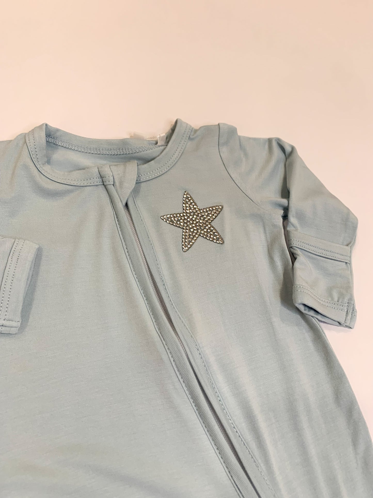 Rhinestone Star Zippered Footie