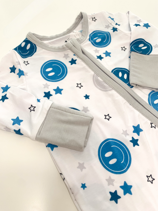 Blue Smiley Coverall