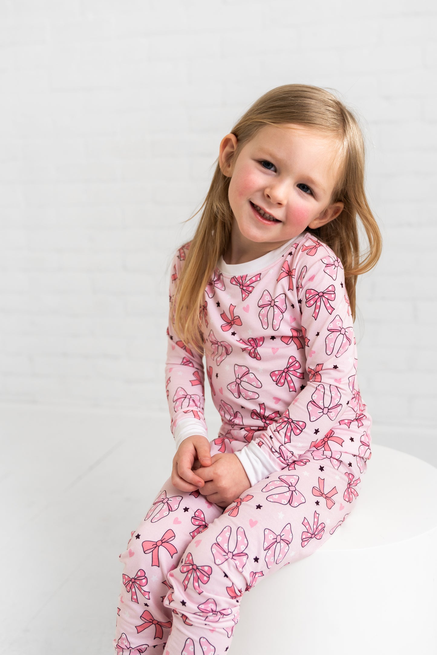 Two Piece Pink Bow Set