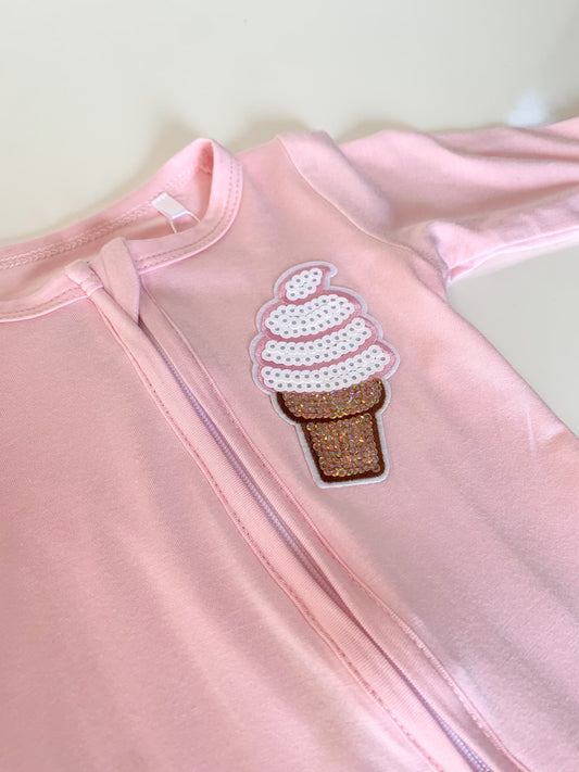 Ice Cream Zippered Footie