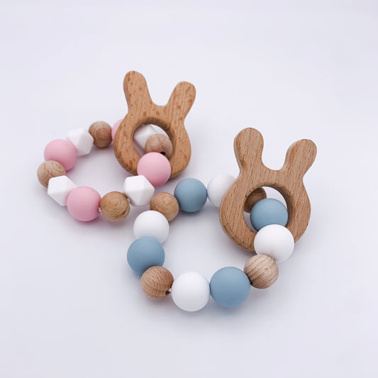 Small Bunny Silicone Teething Rattle