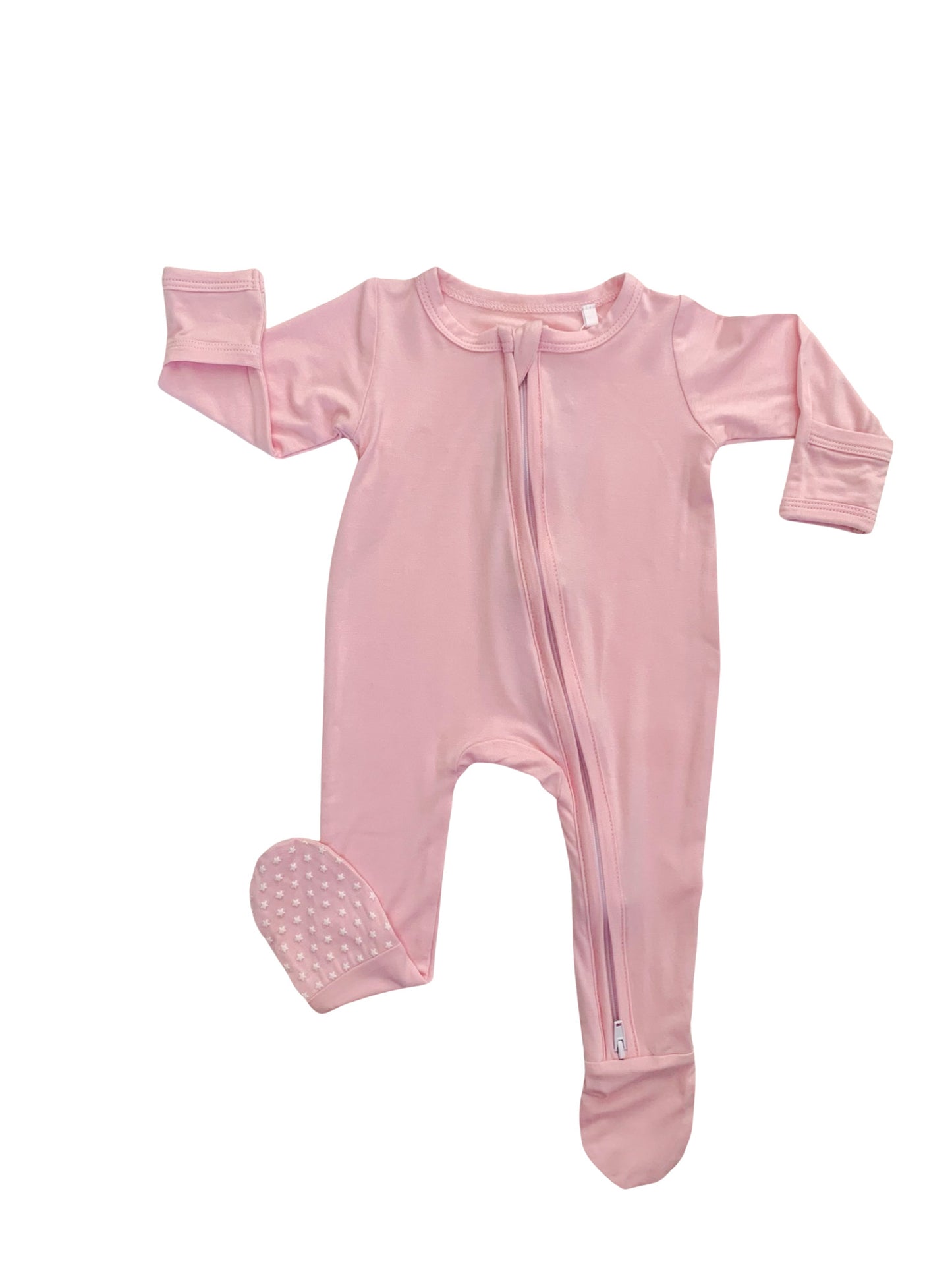 Bubble Gum Pink Zippered Footie